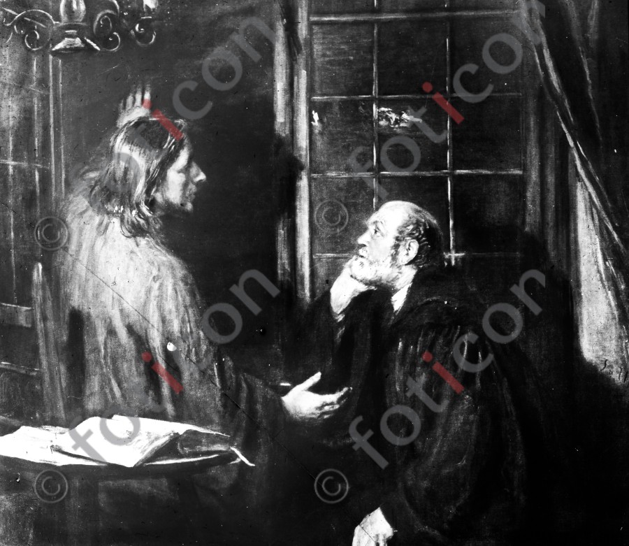Christus und Nikodemus | Christ and Nicodemus - Foto simon-134-022-sw.jpg | foticon.de - Bilddatenbank für Motive aus Geschichte und Kultur